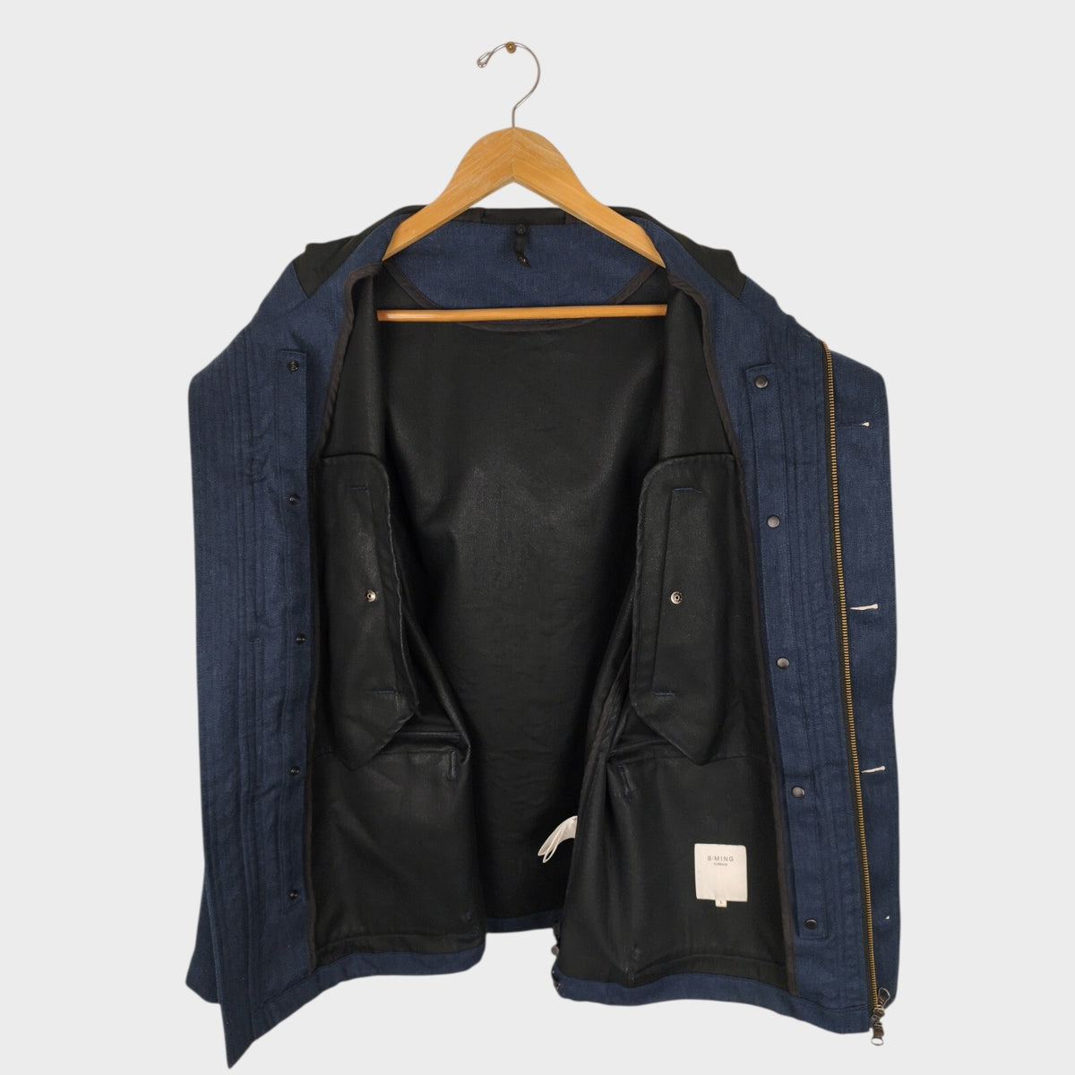 BEAMS B:MING Men's Navy Blue Waterproof Mountain Parka Jacket
