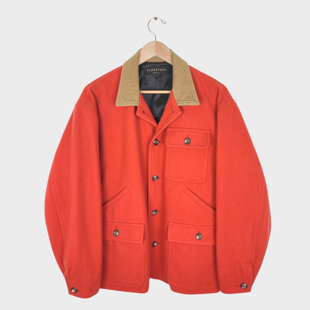 FLAGSTUFF Men's Made in Japan 100% Wool Melton Hunting Jacket