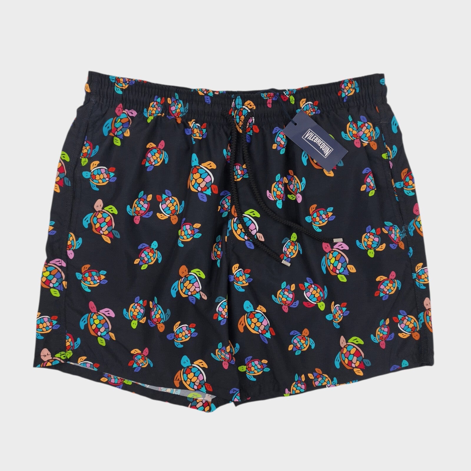 VILEBREQUIN Men's Black Turtle Print Moorea Swim Shorts