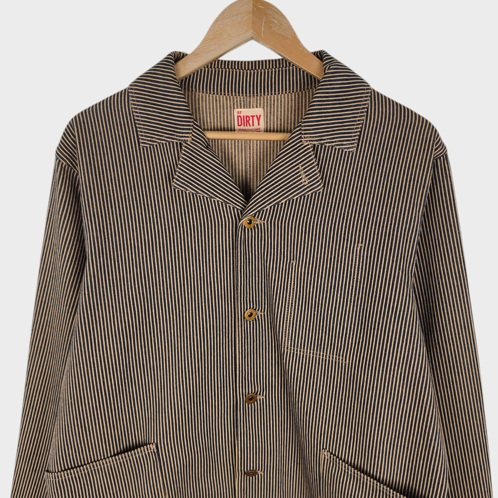 AT-DIRTY Men's Hickory Striped Made in Japan Chore Jacket