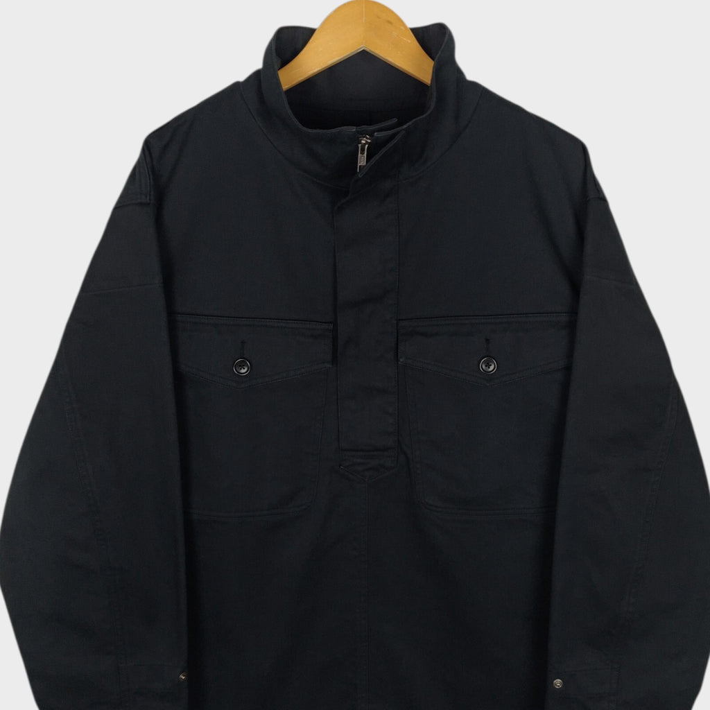 MHL MARGARET HOWELL Men's Black Heavyweight Relaxed Fit Jacket Smock