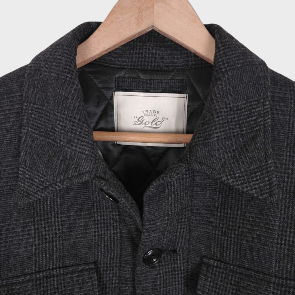 GOLD by Toyo Enterprise Men's Made in Japan Checked Cotton Wool Padded Jacket