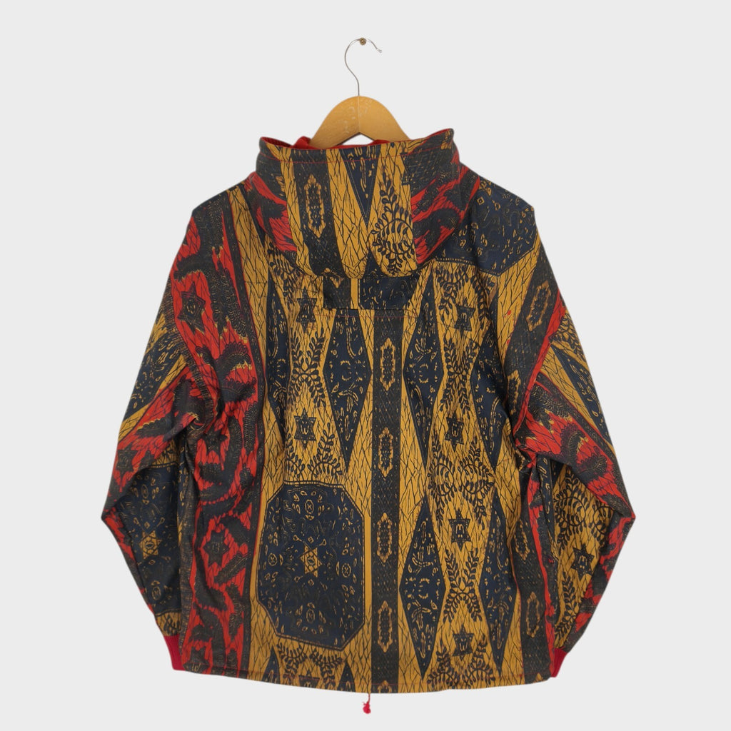 BEAMS PLUS Men's Batik Print Reversible Hooded Parka Jacket