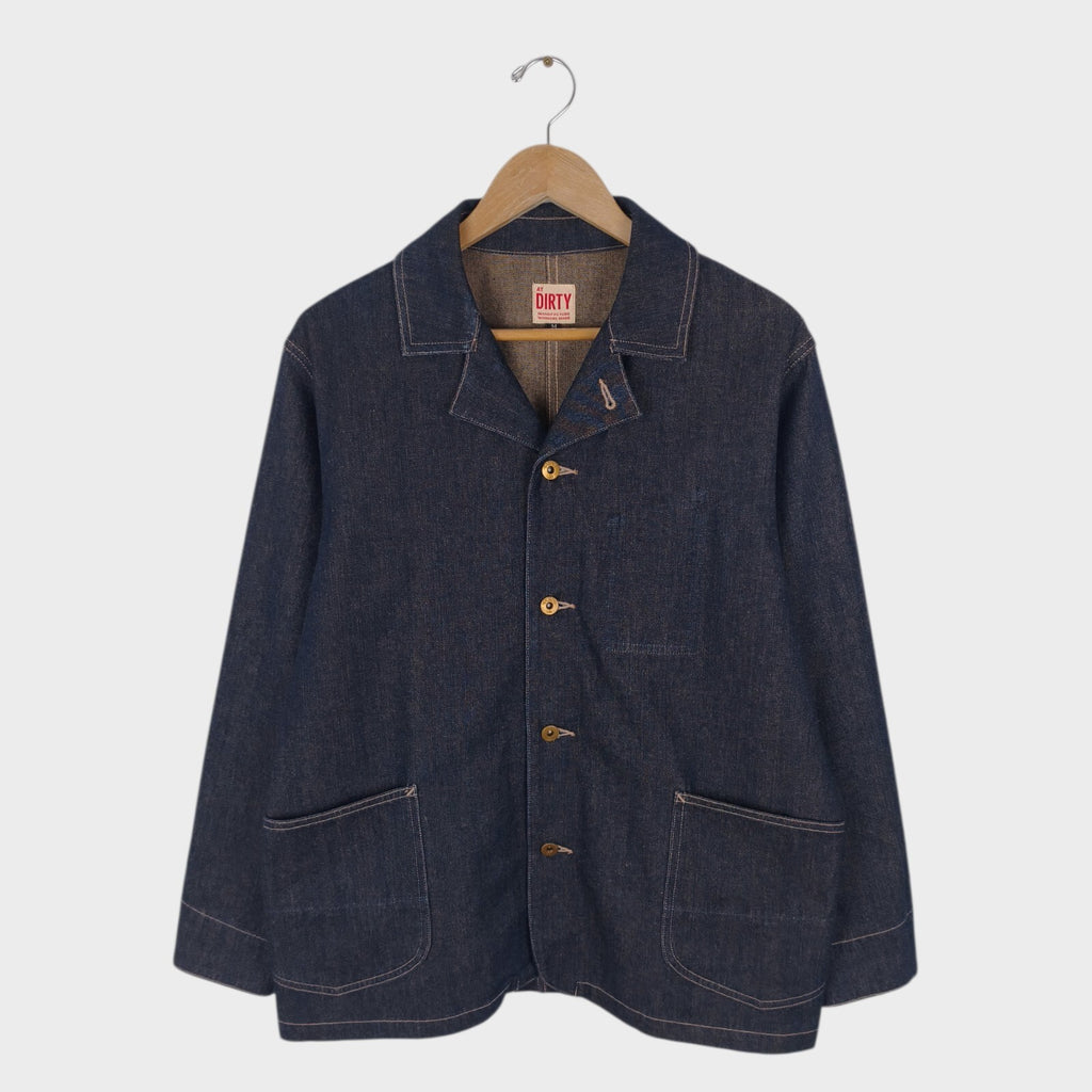 AT-DIRTY Men's Dark Blue Made in Japan Denim Chore Jacket
