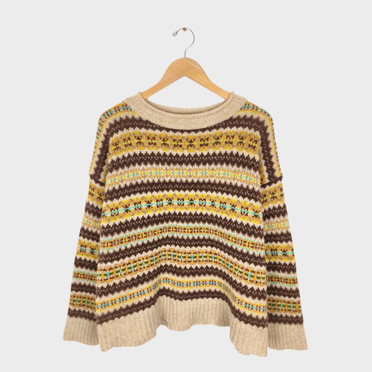 TOAST Women's 100% Wool Multicoloured Fairisle Jumper