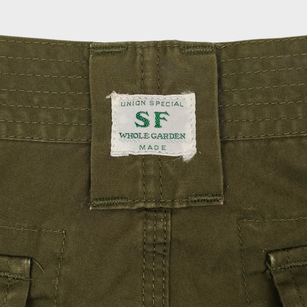 SASSAFRAS Men's Made in Japan Olive Green Cargo Shorts