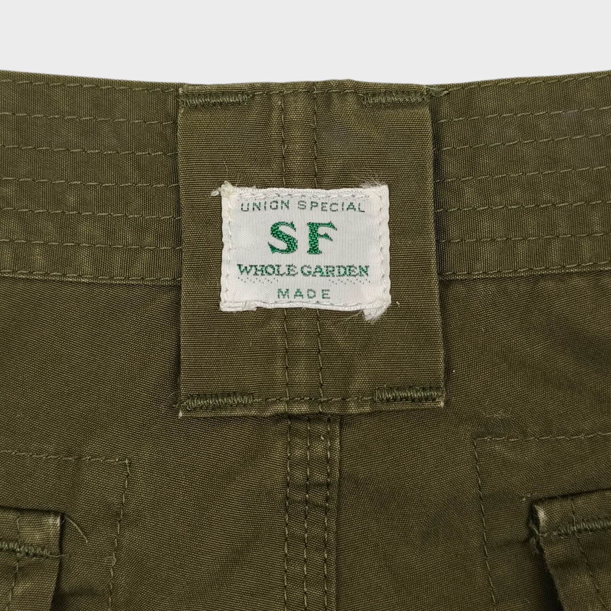 SASSAFRAS Men's Made in Japan Olive Green Cargo Shorts