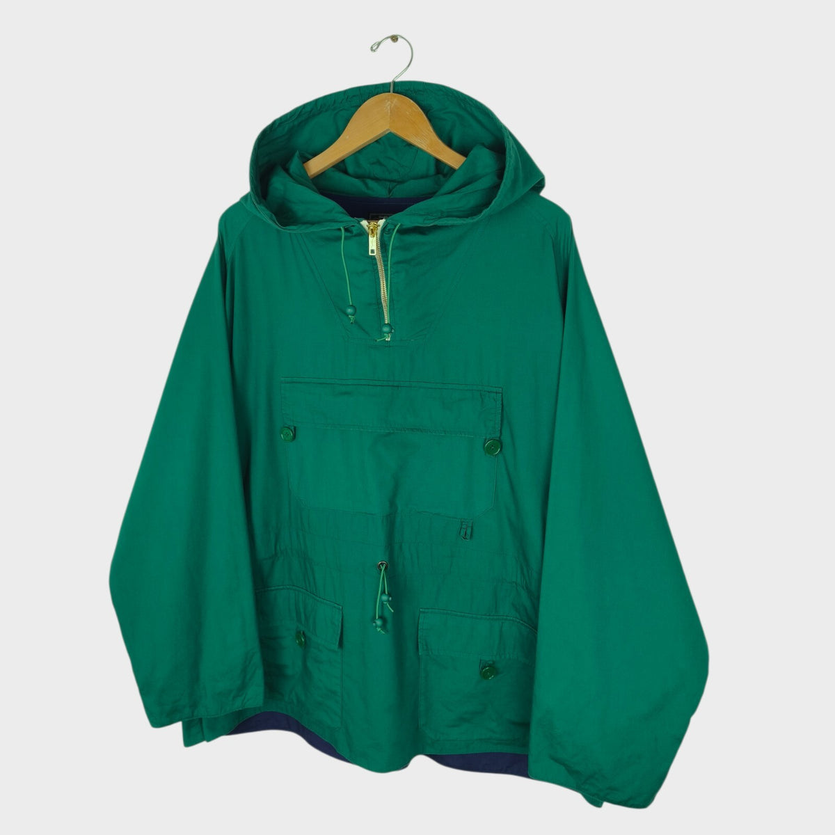 BEAMS PLUS Men's Green Sports Euro Anorak Parka Smock Jacket