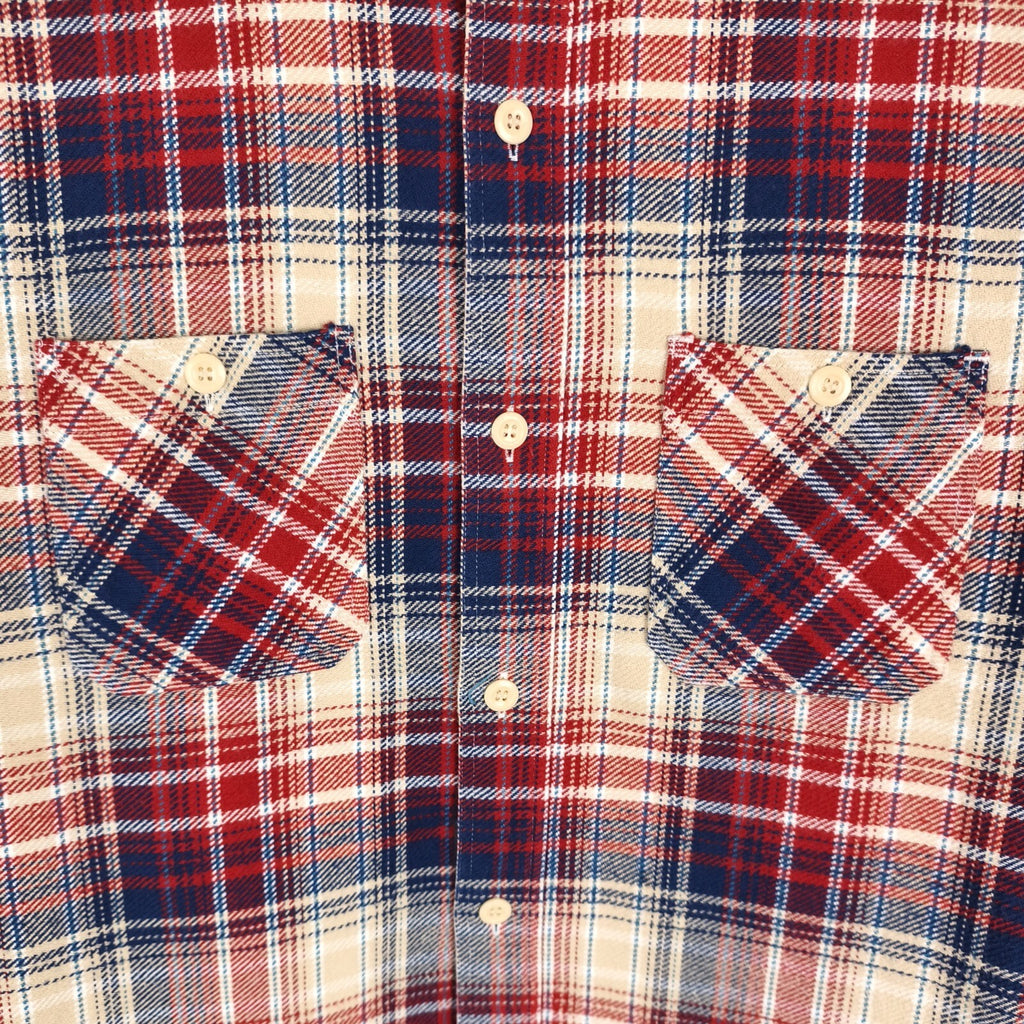 SUGAR CANE Men's Made in Japan Checked Heavyweight Flannel Shirt