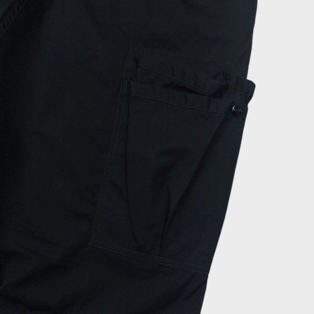 SASSAFRAS Men's Made in Japan Black Overgrown Weather Cotton Cargo Shorts