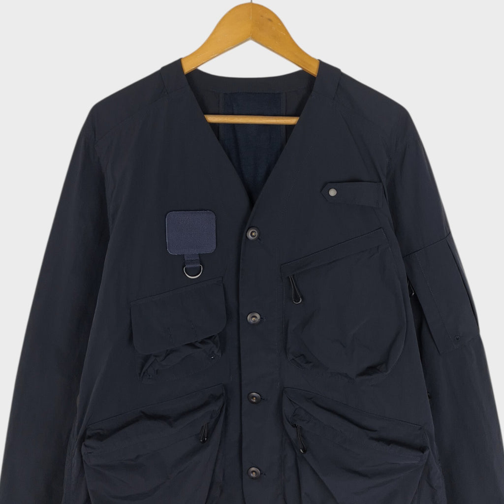 NORBIT BY HIROSHI NOZAWA Men's Navy Blue Nylon Utility Field Parka Jacket