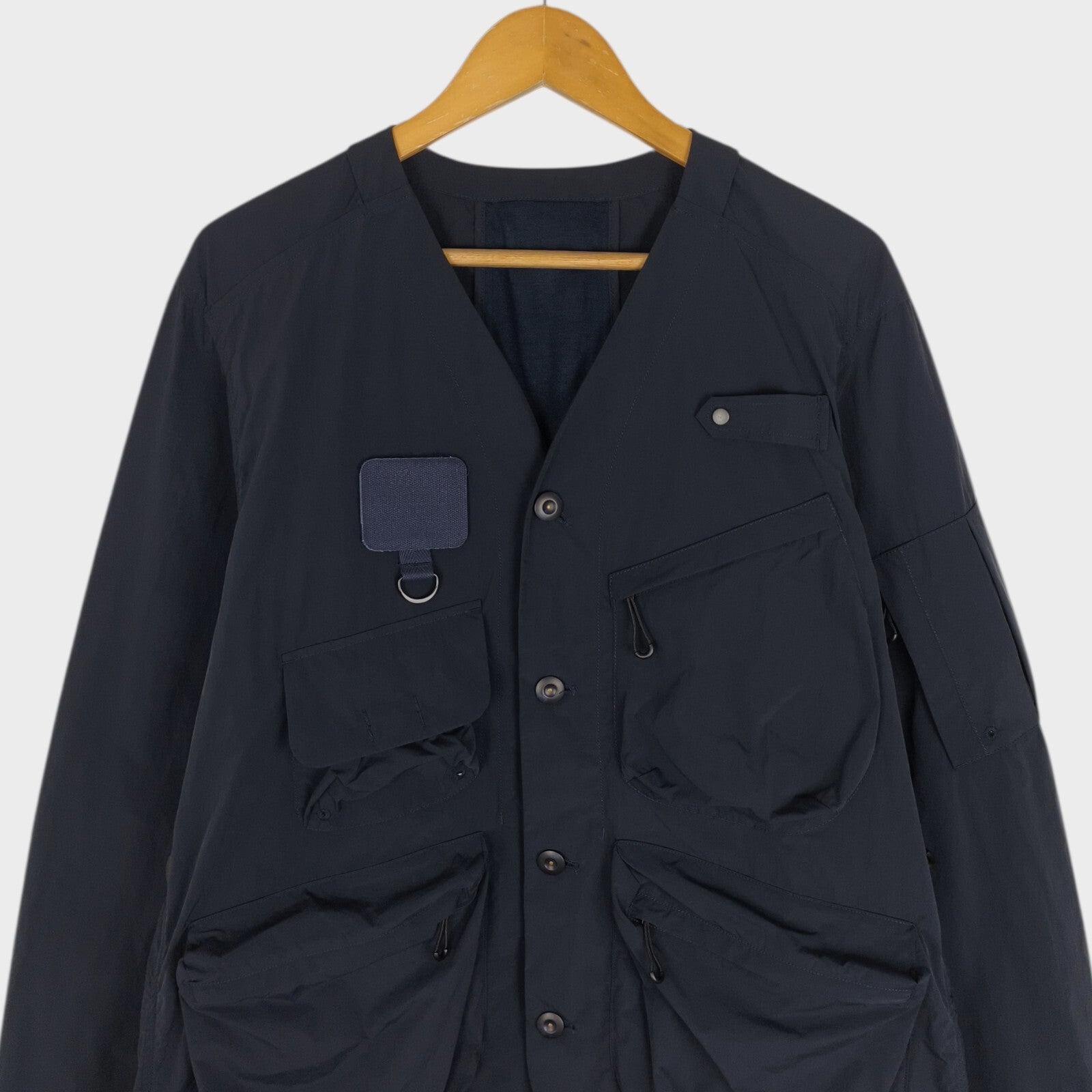 NORBIT BY HIROSHI NOZAWA Men's Navy Blue Nylon Utility Field Parka Jacket