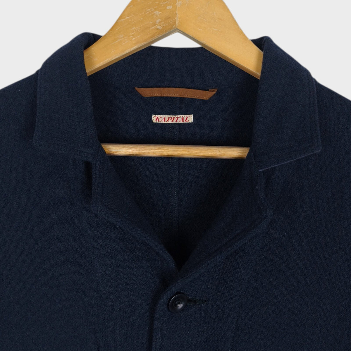 KAPITAL Men's Made in Japan Navy Blue Wool Blend Unlined Jacket