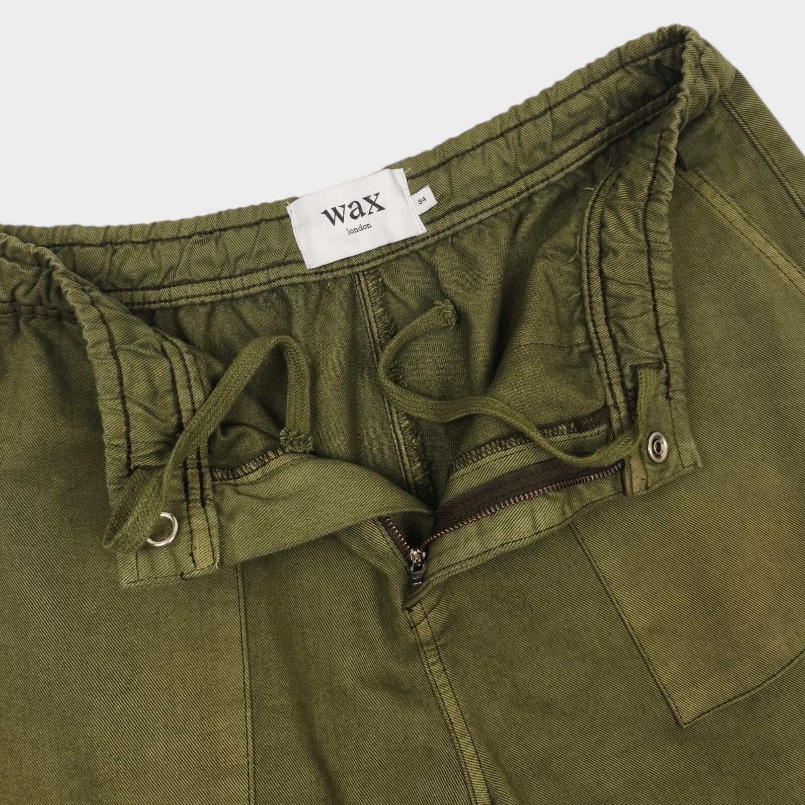 WAX LONDON Men's Olive Green Garment Dyed Sweat Shorts