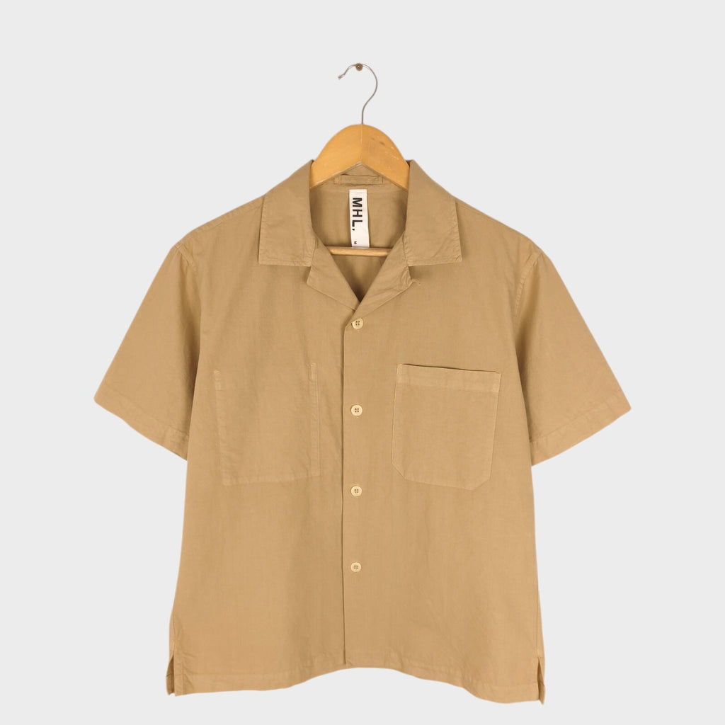 MHL MARGARET HOWELL Men's Beige Cotton Short Sleeved Shirt