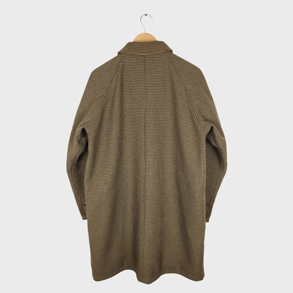 BEAMS PLUS Men's Dogtooth Heavyweight Reversible Balmacaan Coat