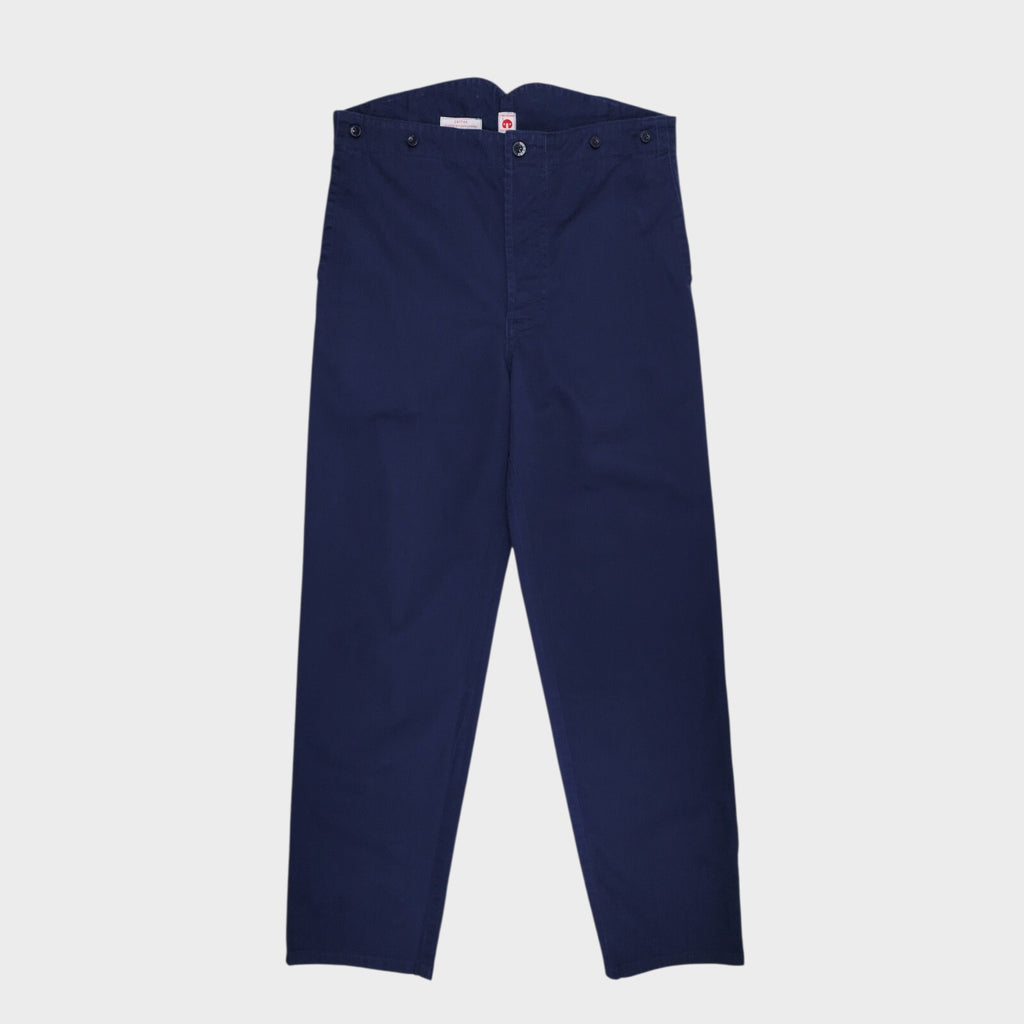 OLD TOWN Men's Made in England Blue Cotton Twill Trousers