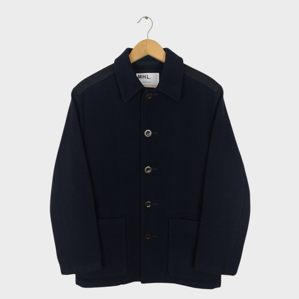 MHL MARGARET HOWELL Men's Black 100% Wool Donkey Jacket