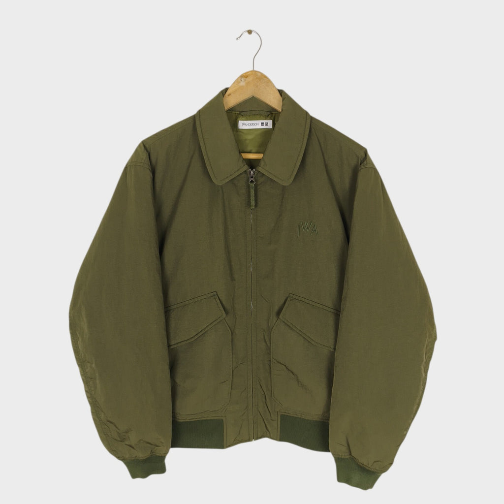 J.W. ANDERSON x UNIQLO Men's Khaki Green Nylon MA-1 Bomber Jacket