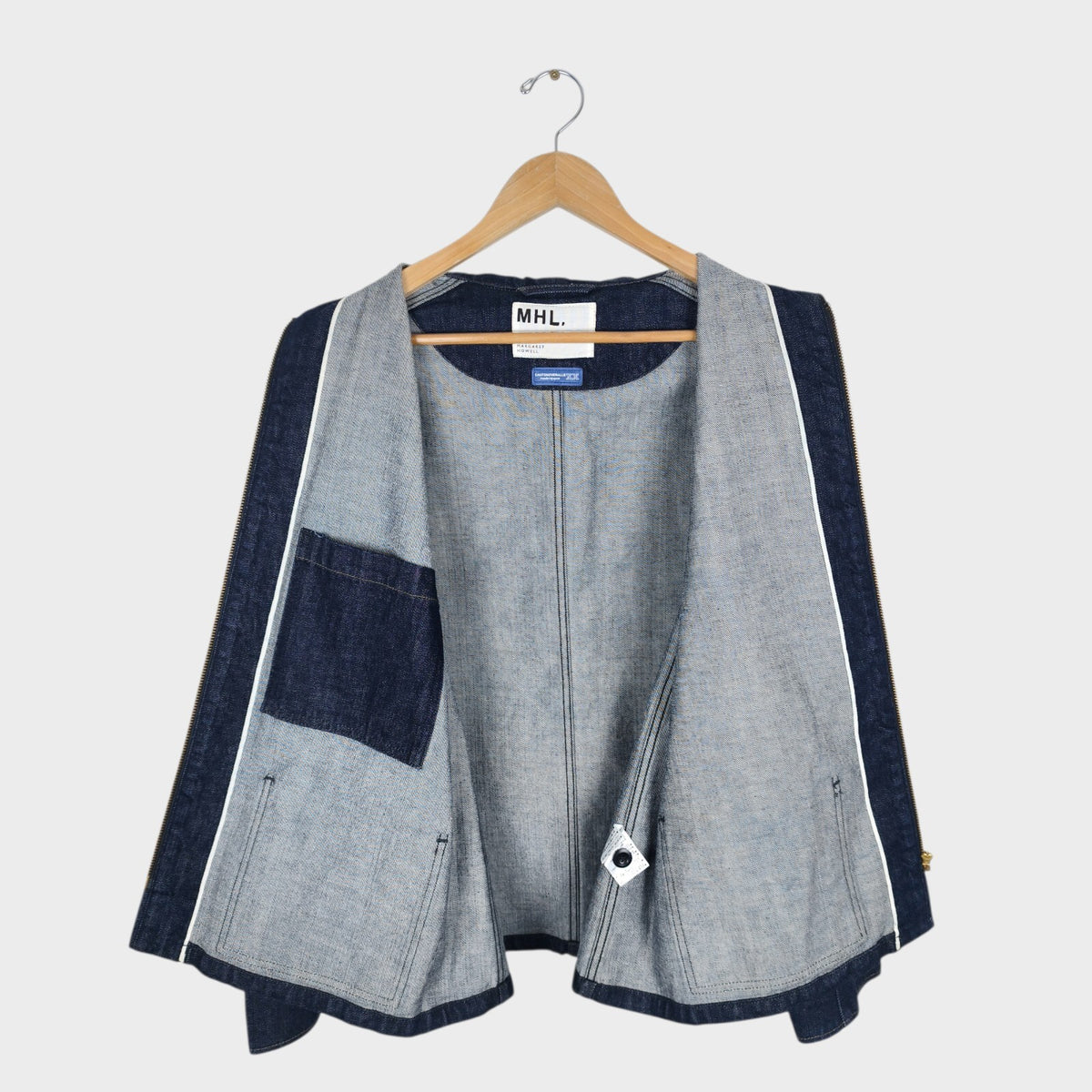 MHL MARGARET HOWELL Men's Canton Overalls Made in Japan Blue Denim Jacket