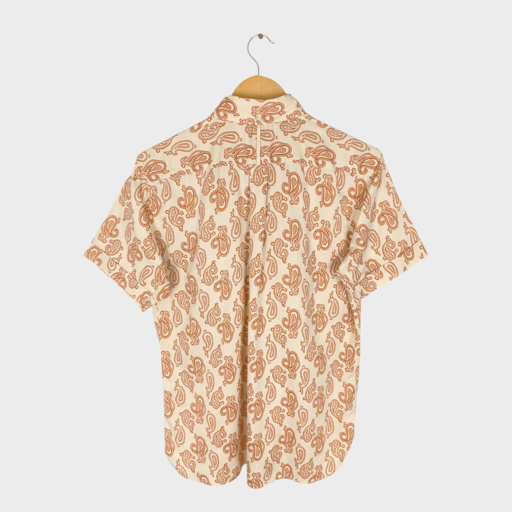 SOUNDMAN Men's Made in Japan Paisley Print Short Sleeved Shirt