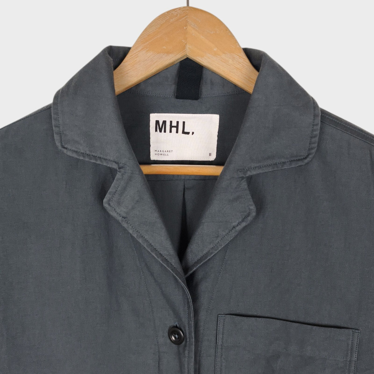 MHL MARGARET HOWELL Women's Grey Cotton Overshirt Jacket
