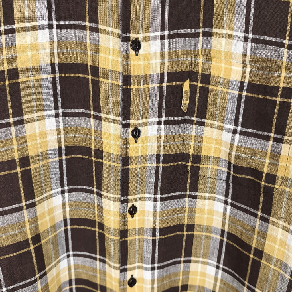YMC You Must Create Men's 100% Linen Checked Shirt