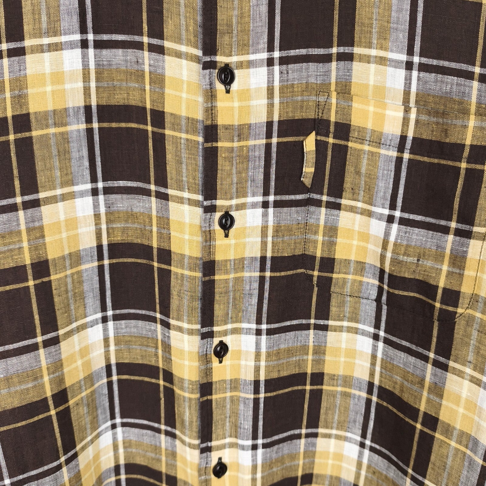 YMC You Must Create Men's 100% Linen Checked Shirt