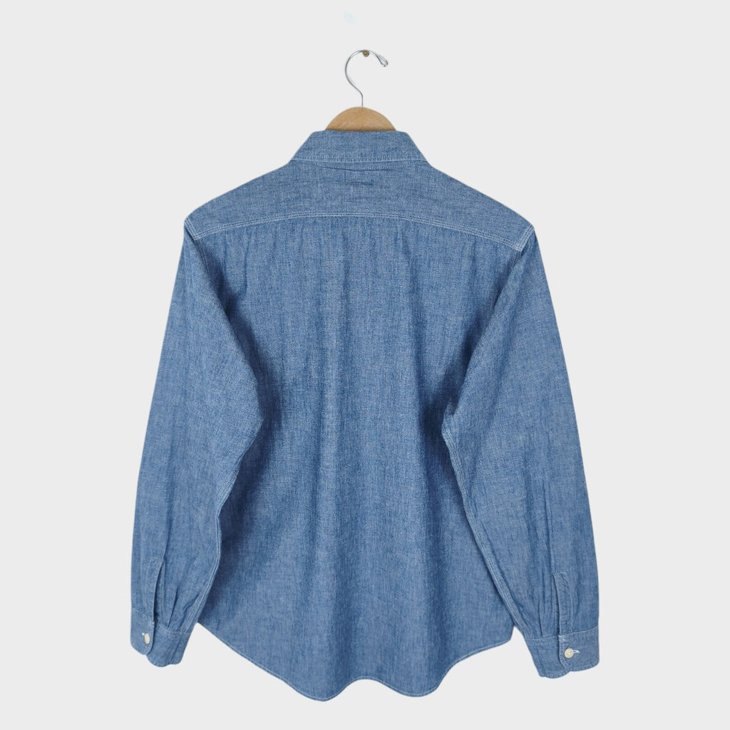 SUGAR CANE Men's Made in Japan Blue Chambray Work Shirt