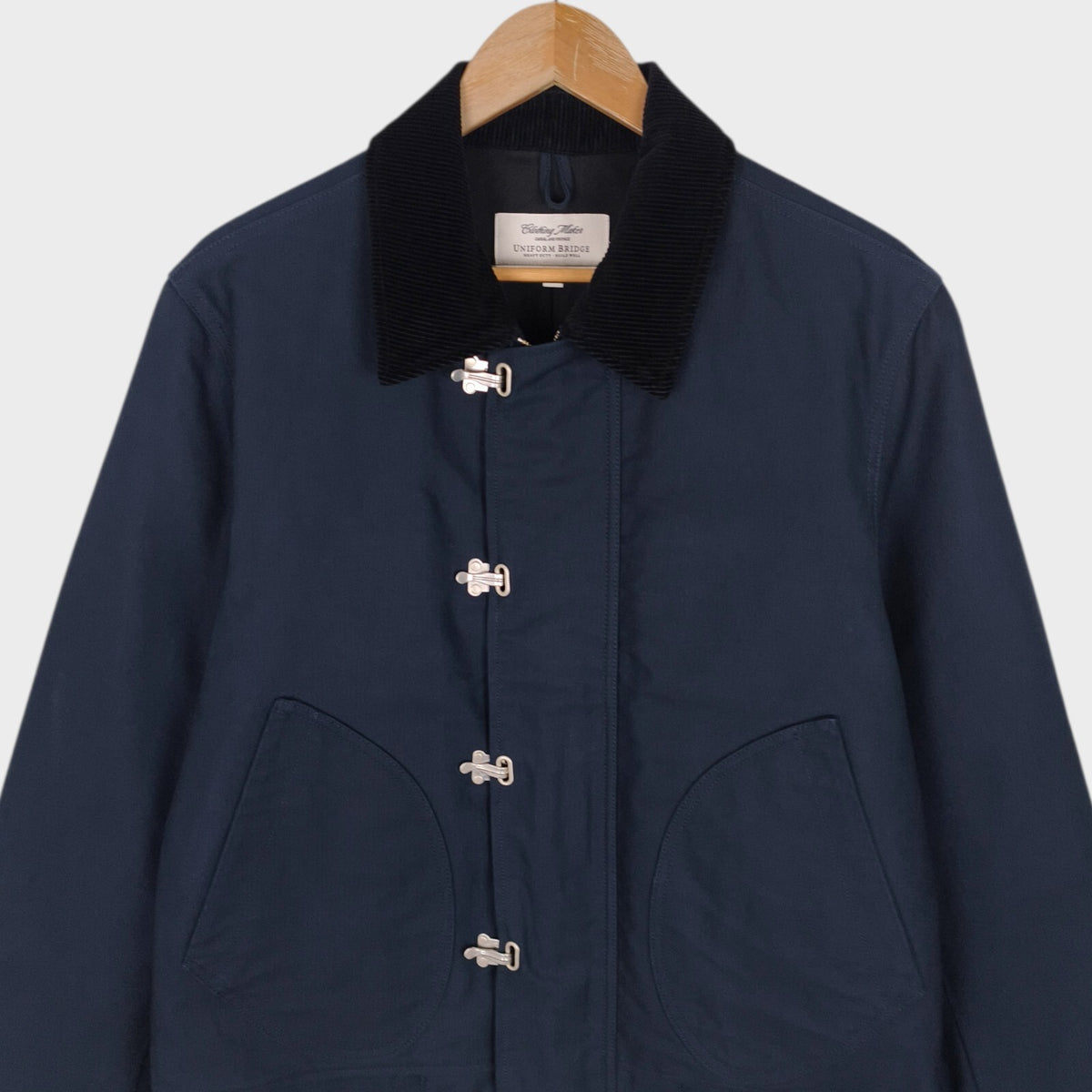 UNIFORM BRIDGE Men's Navy Blue Fireman Clasp Deck Jacket