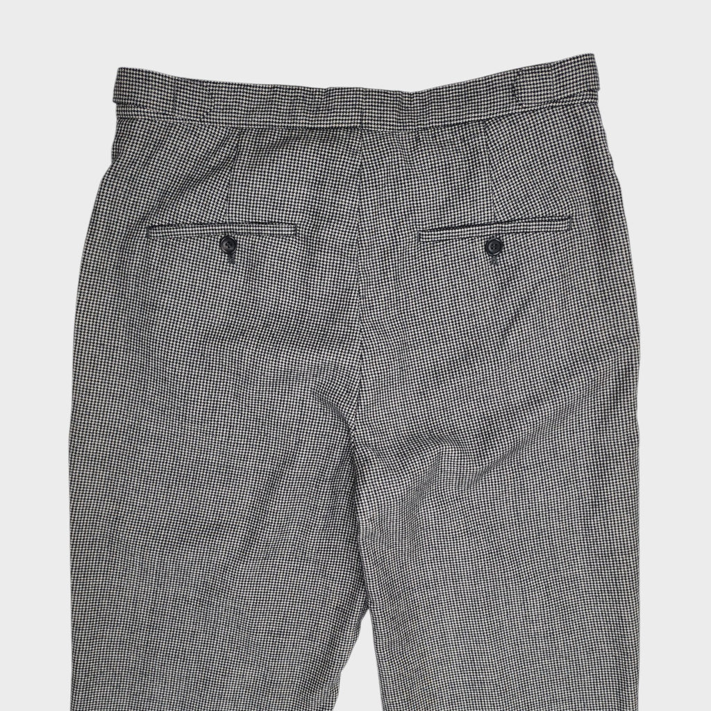 SIRPLUS Men's Micro Dogtooth Pleated Wool Trousers