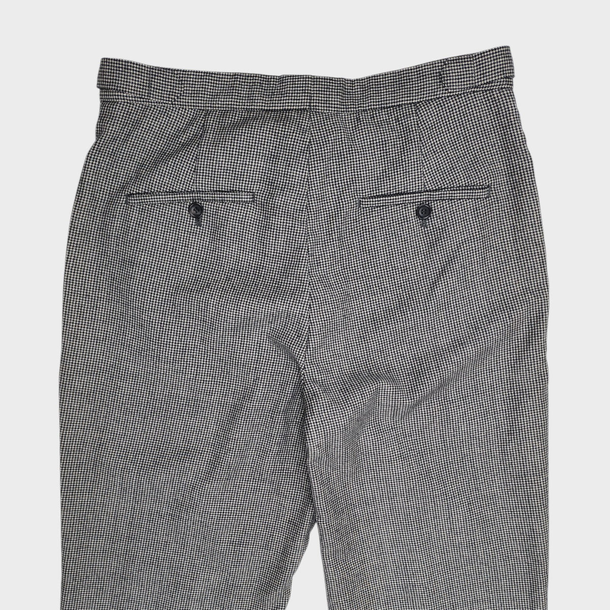 SIRPLUS Men's Micro Dogtooth Pleated Wool Trousers