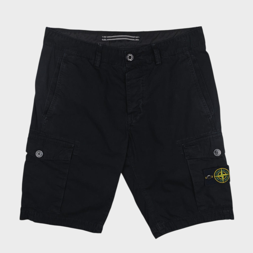STONE ISLAND Men's Black Garment Dyed Type SL Cargo Shorts