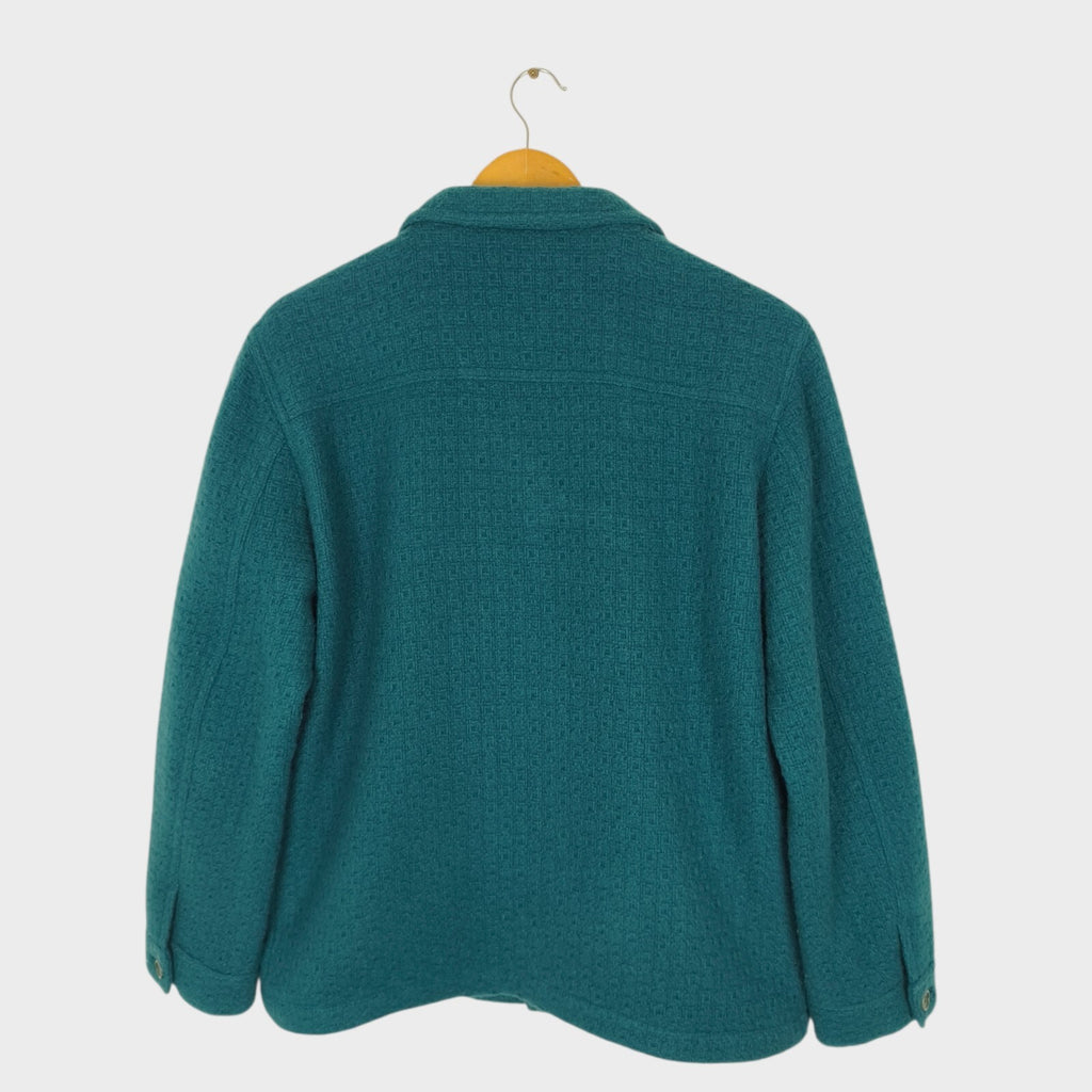 FAR AFIELD Men's Teal Wool BlendTextured Jacquard Station Chore Jacket