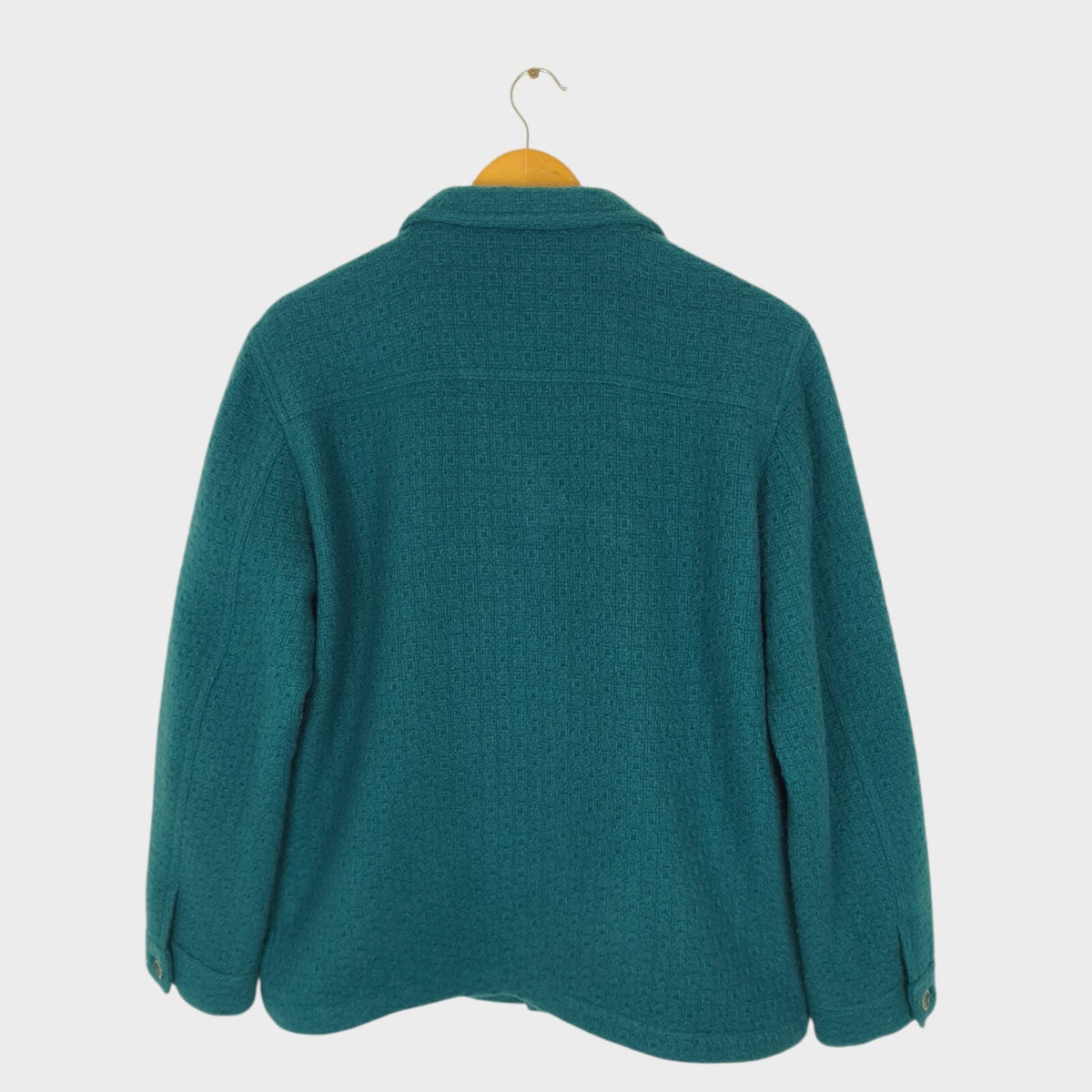 FAR AFIELD Men's Teal Wool BlendTextured Jacquard Station Chore Jacket