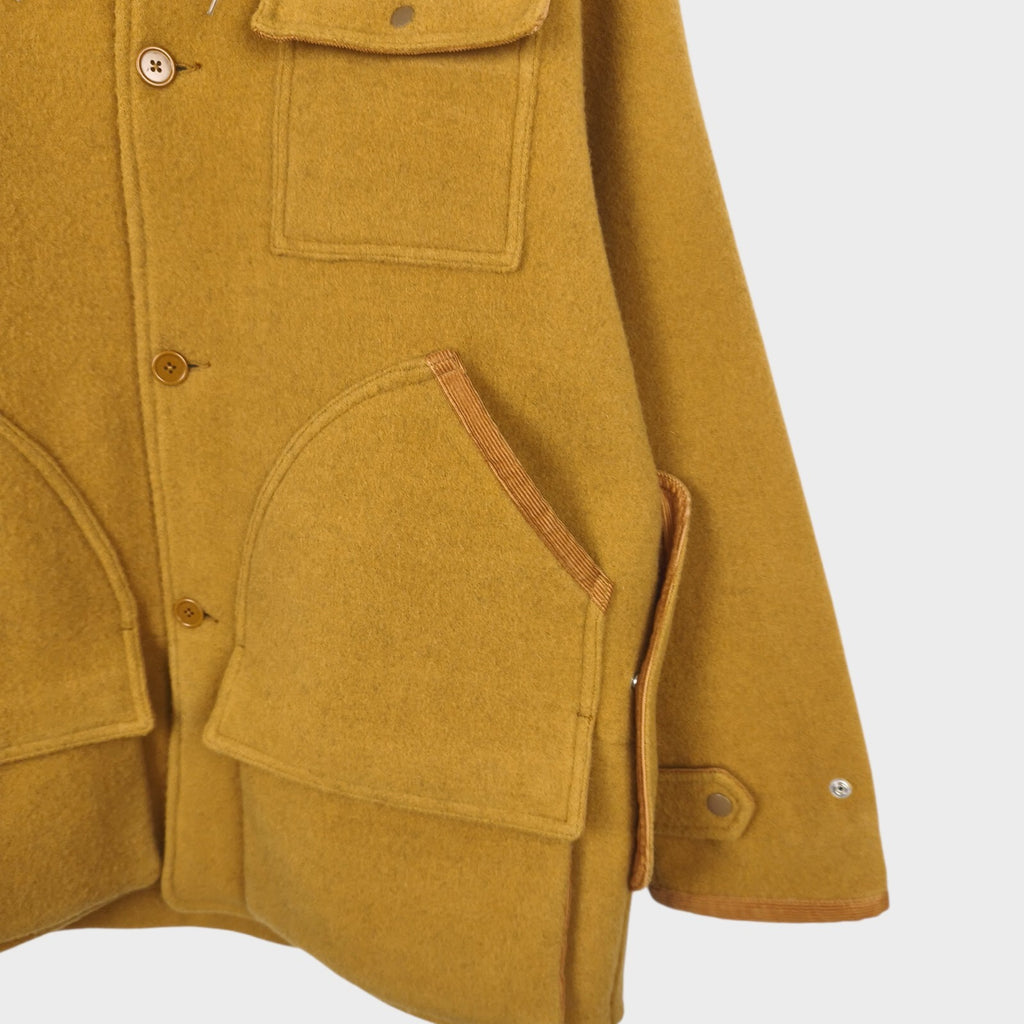BEAMS PLUS Men's Camel Heavyweight Wool Melton Hunting Coat Jacket