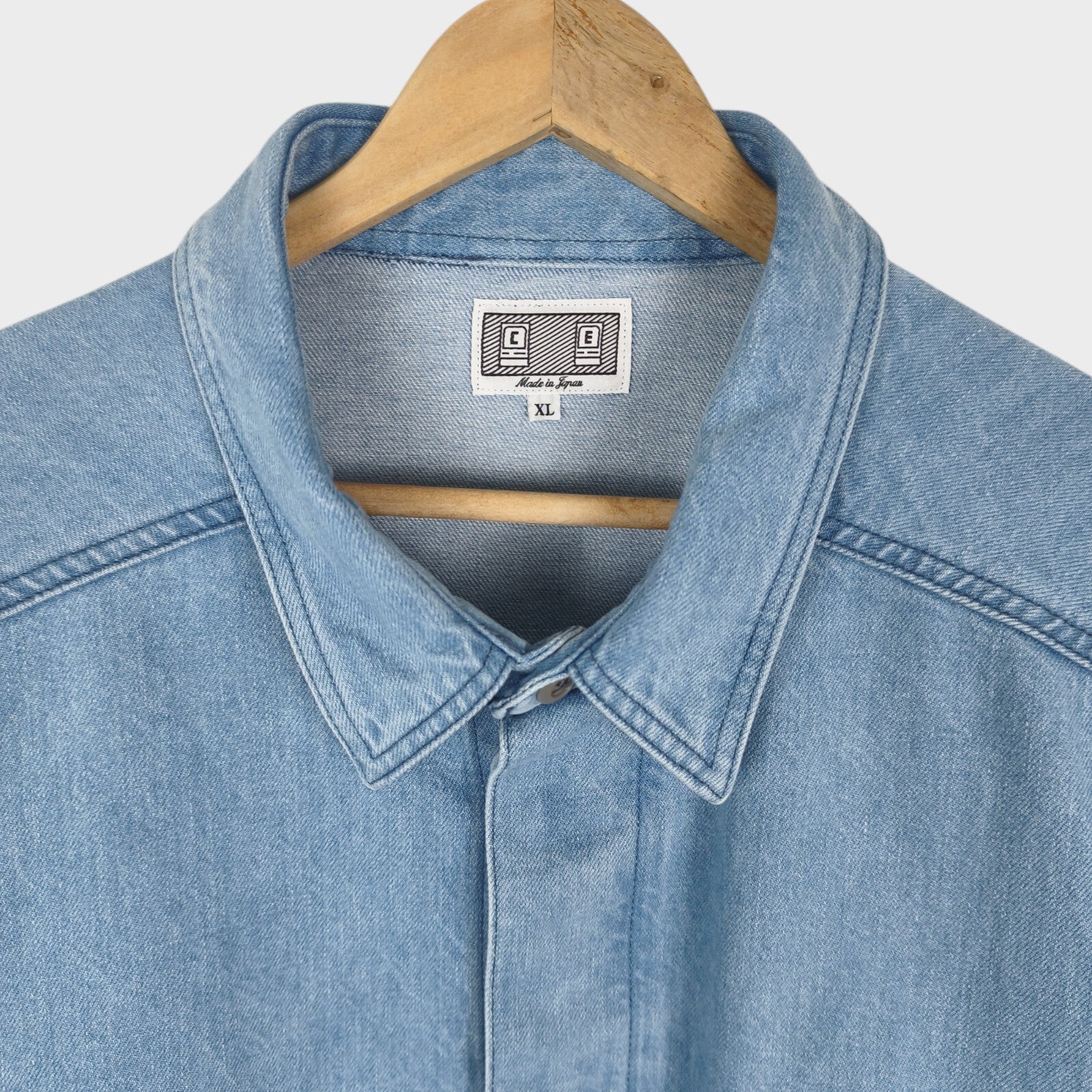 CAV EMPT Men's Made in Japan Washed Blue Short Denim Jacket