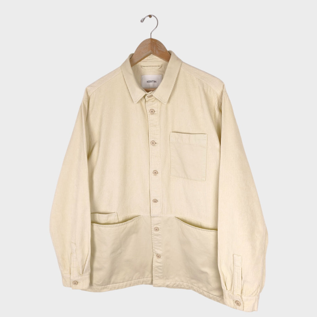 KESTIN HARE Men's Ecru Corduroy Rosyth Overshirt Jacket