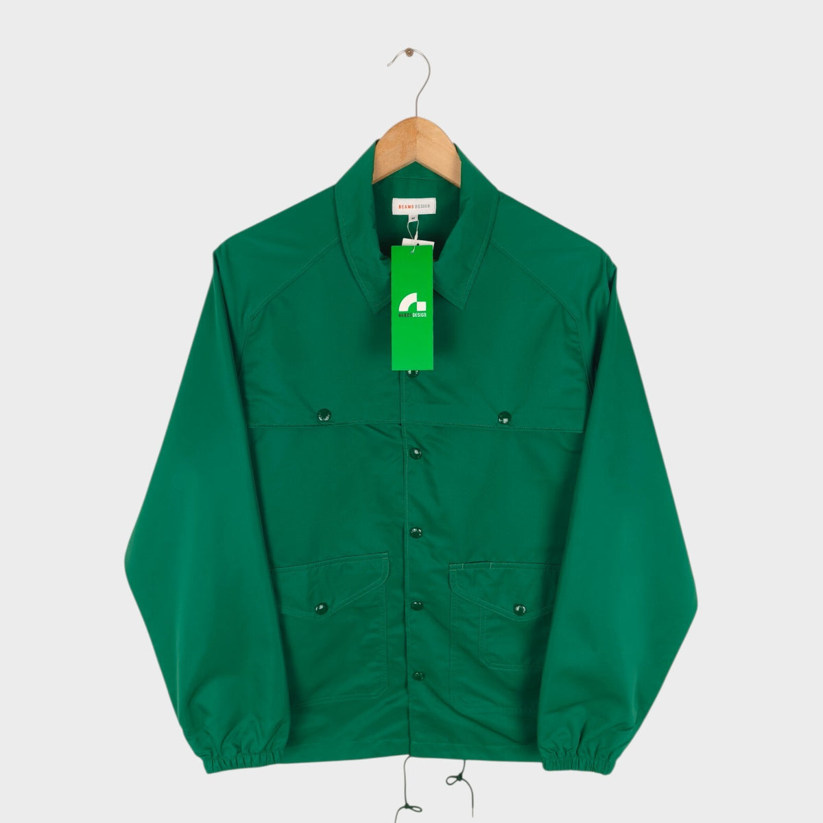 BEAMS Men's Green Lightweight Water Repellent Utility Jacket