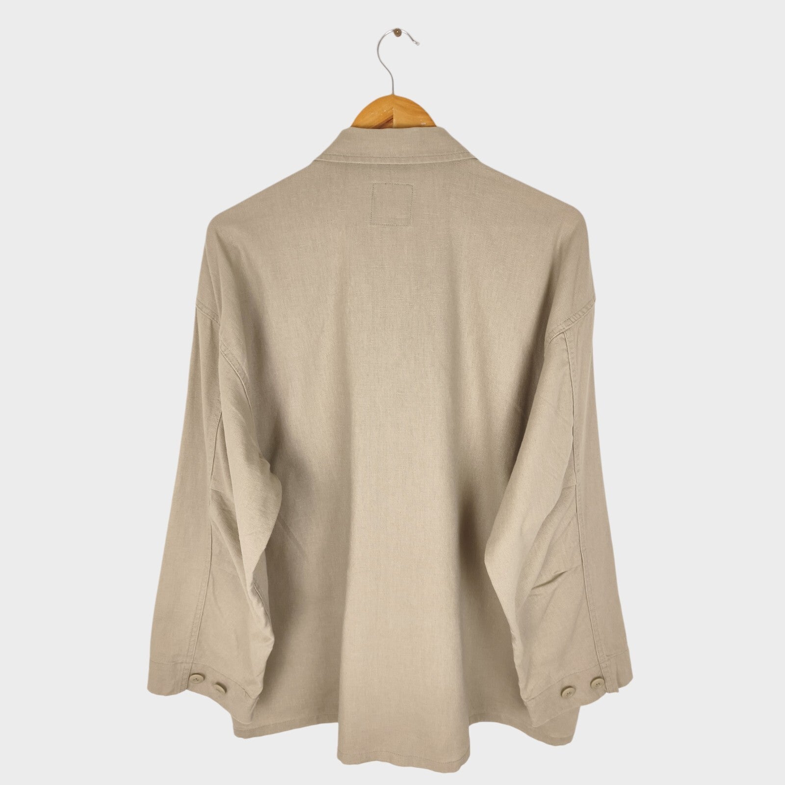 BEAMS Men's Taupe Linen/Cotton Oversized Fit Safari Jungle Jacket