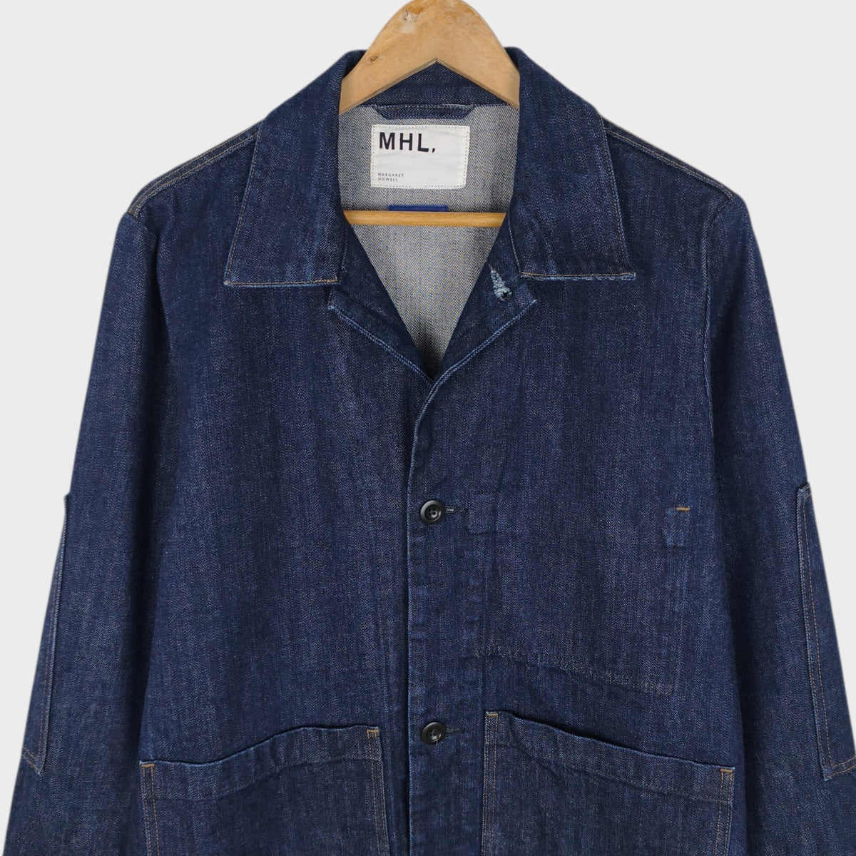 MHL MARGARET HOWELL Men's Canton Overalls Made in Japan Blue Denim Jacket