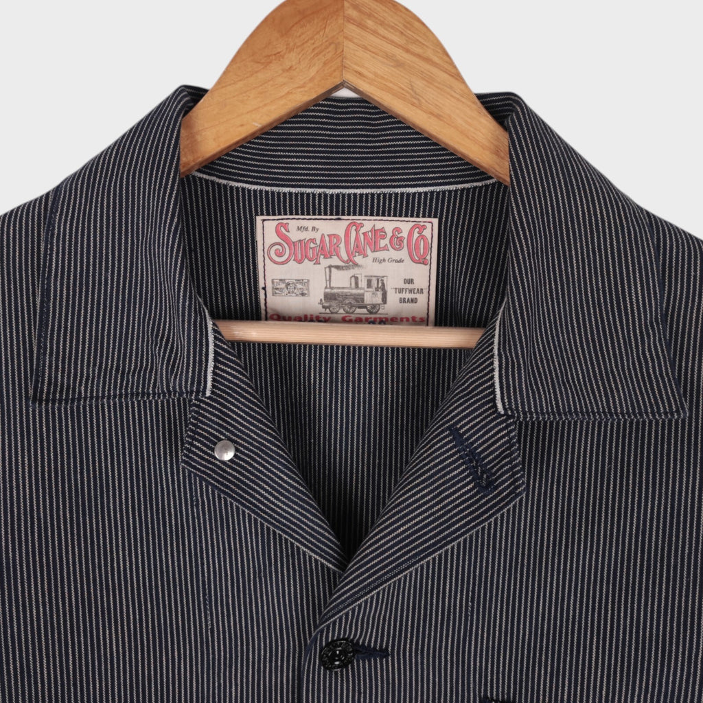 SUGAR CANE Men's Made in Japan Striped Cotton Chore Jacket