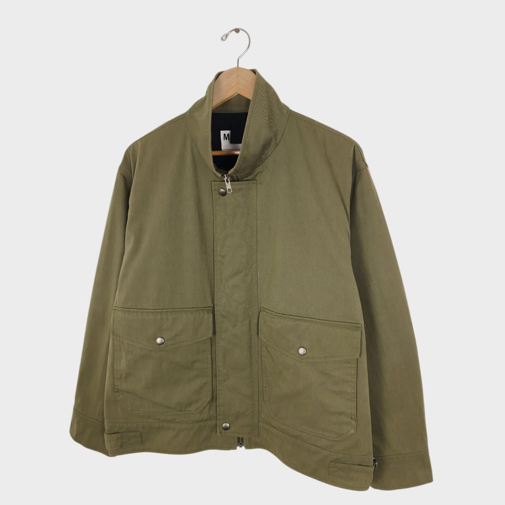 MHL MARGARET HOWELL Men's Green Cotton Blend Twill Blouson Jacket
