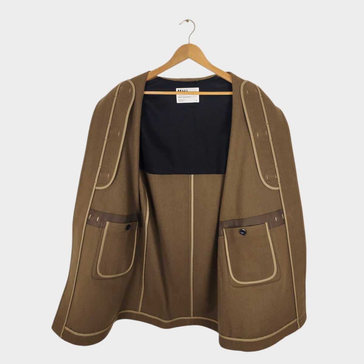 MHL MARGARET HOWELL Women's Brown 100% Wool Duffle Coat