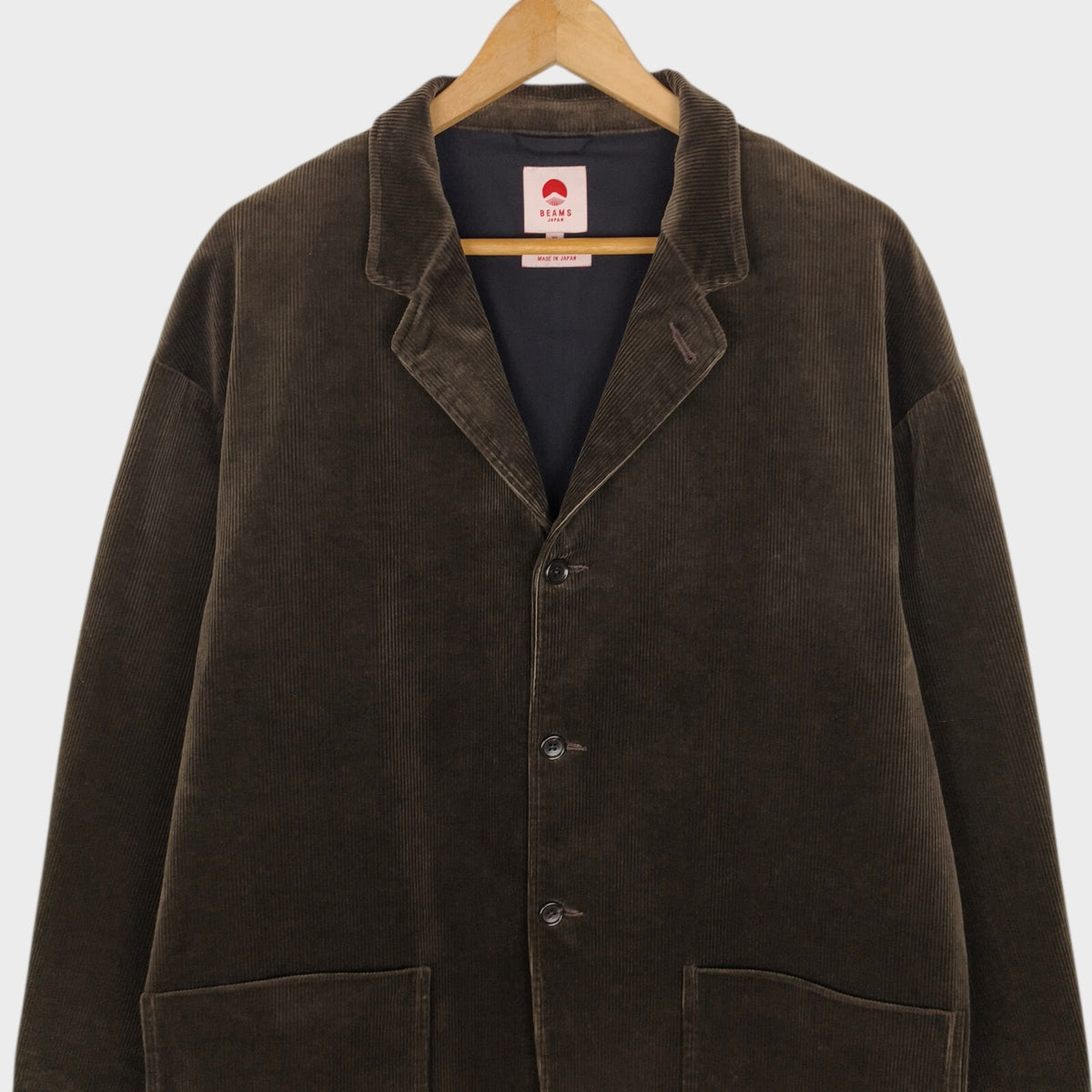 BEAMS JAPAN Men's Made in Japan Brown Corduroy Blazer Chore Jacket