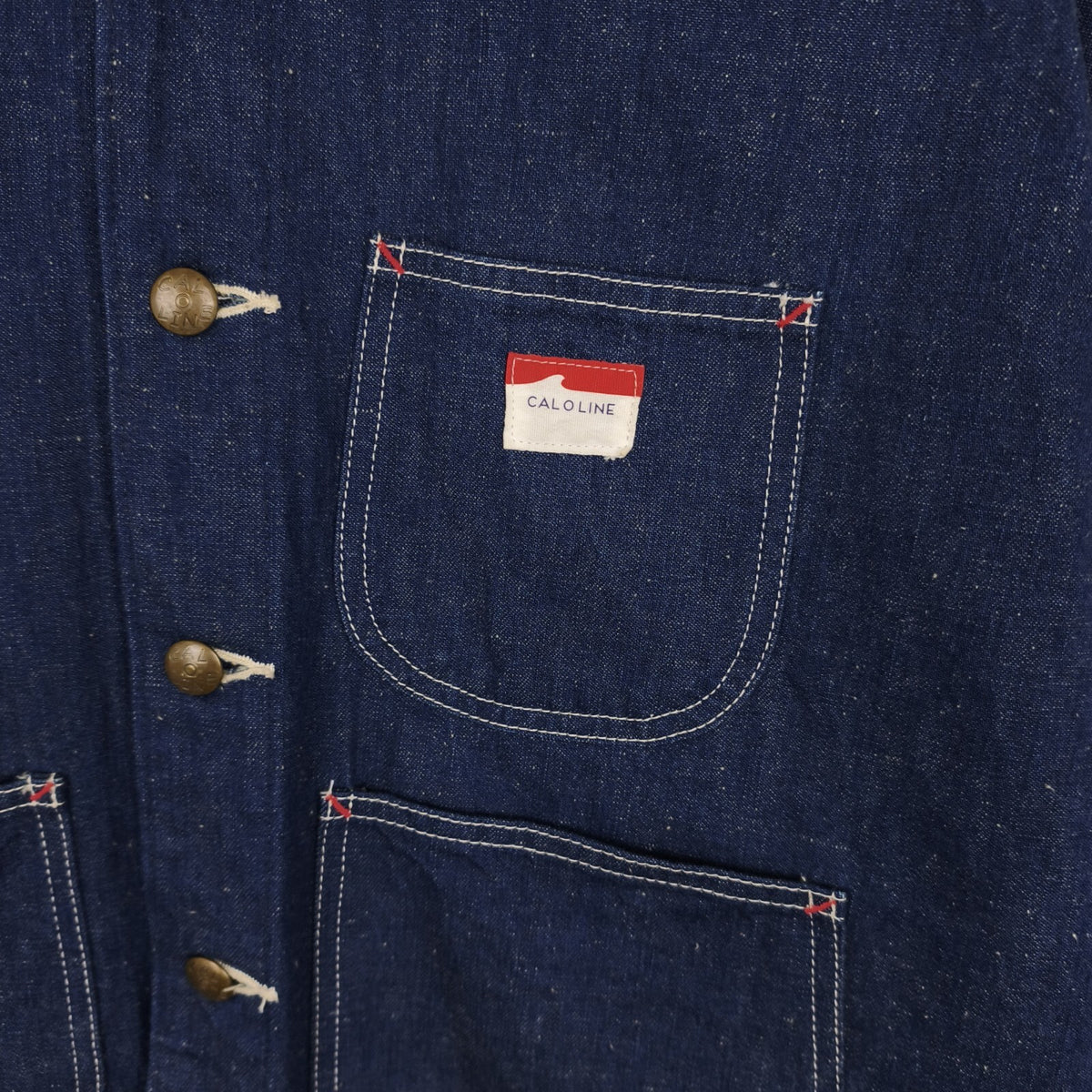 CAL O LINE Men's Made in Japan Blue Nep Denim V-Neck Chore Jacket