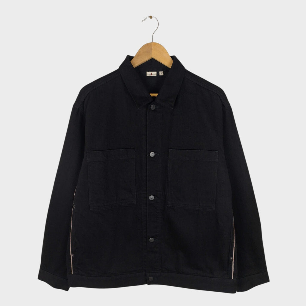EDIFICE Men's Made in Japan Black Selvedge Denim Jacket