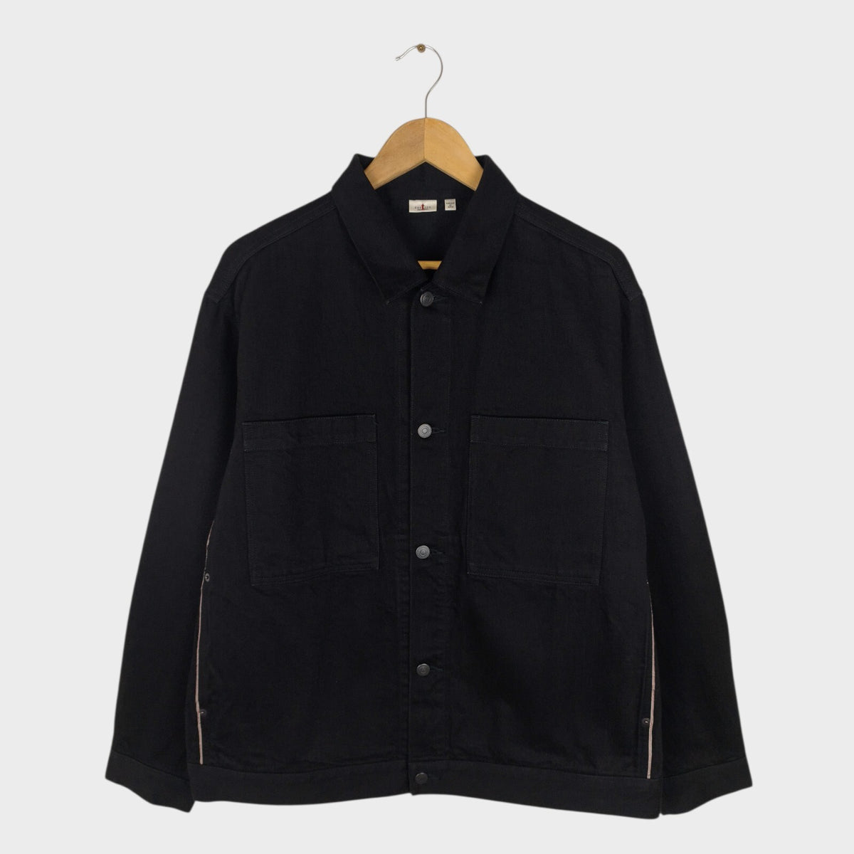 EDIFICE Men's Made in Japan Black Selvedge Denim Jacket
