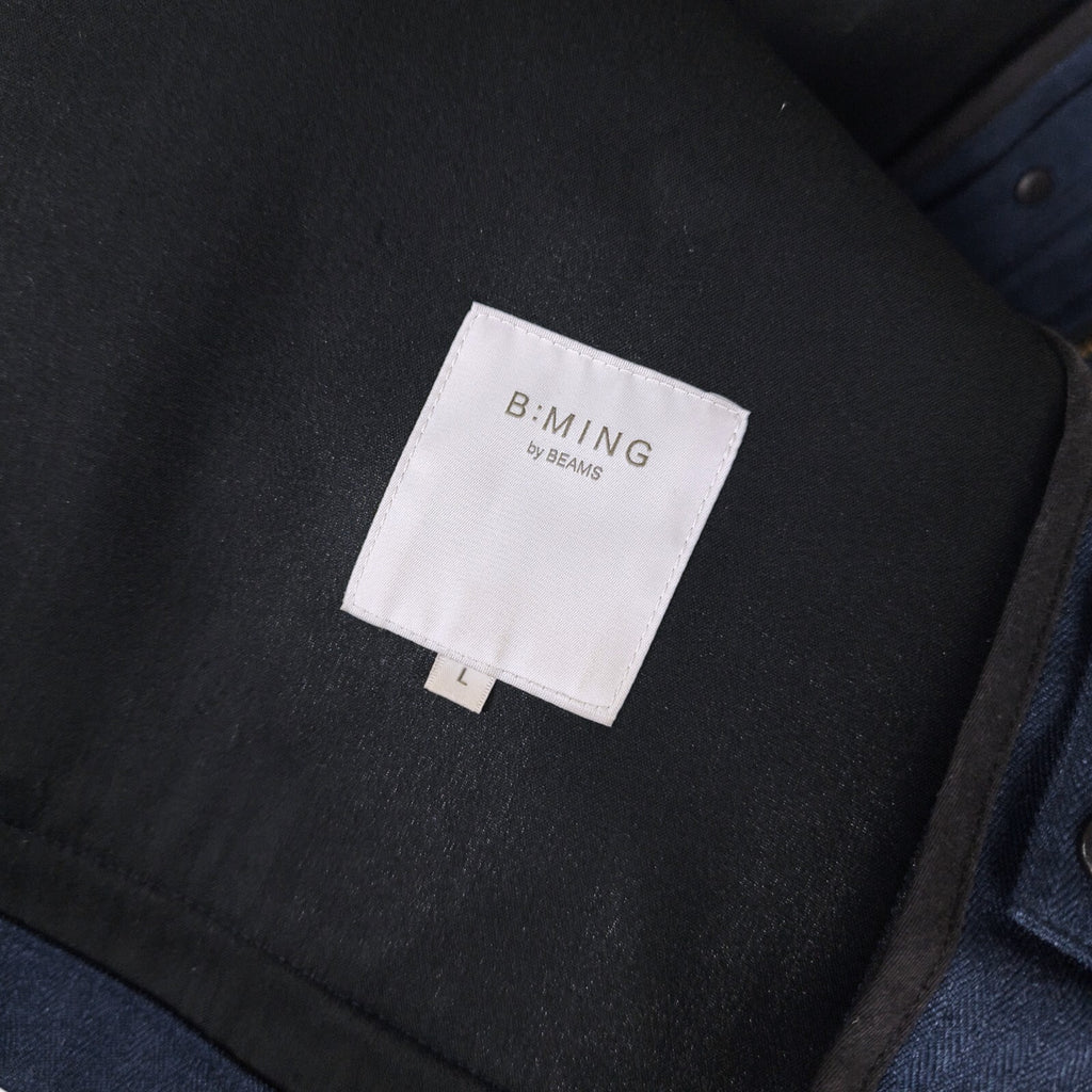 BEAMS B:MING Men's Navy Blue Waterproof Mountain Parka Jacket