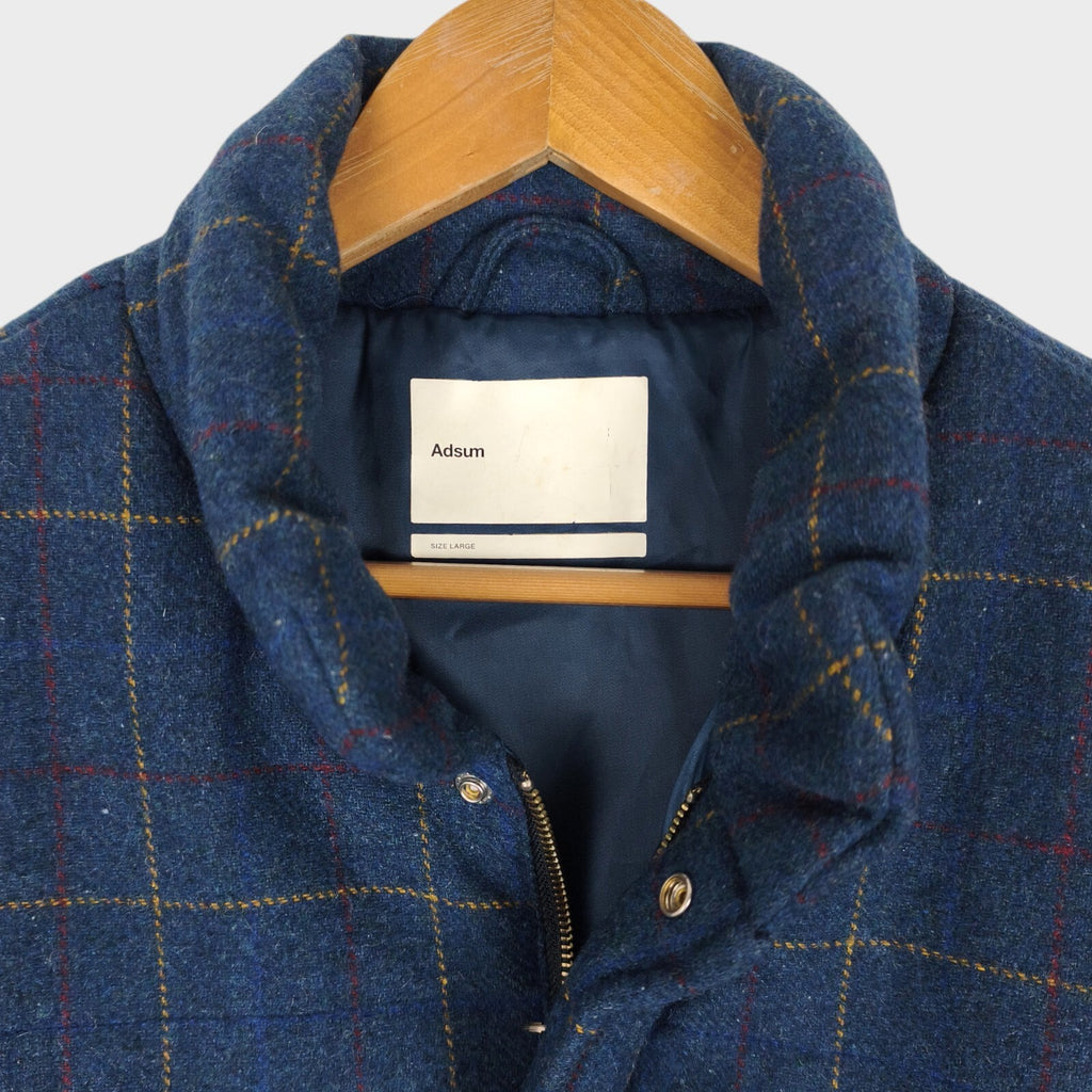 ADSUM Men's Blue Check NK Wool Blend Padded Jacket